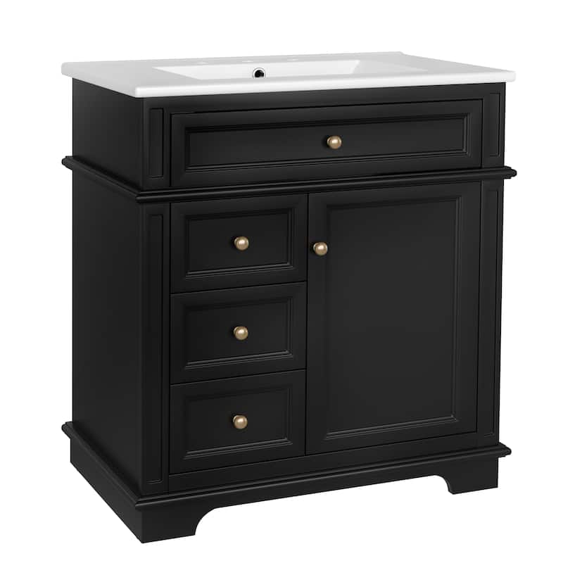 Christopher Knight Home - Beauchamp Freestanding 30-Inch Bathroom Vanity with Sink and Ample Storage