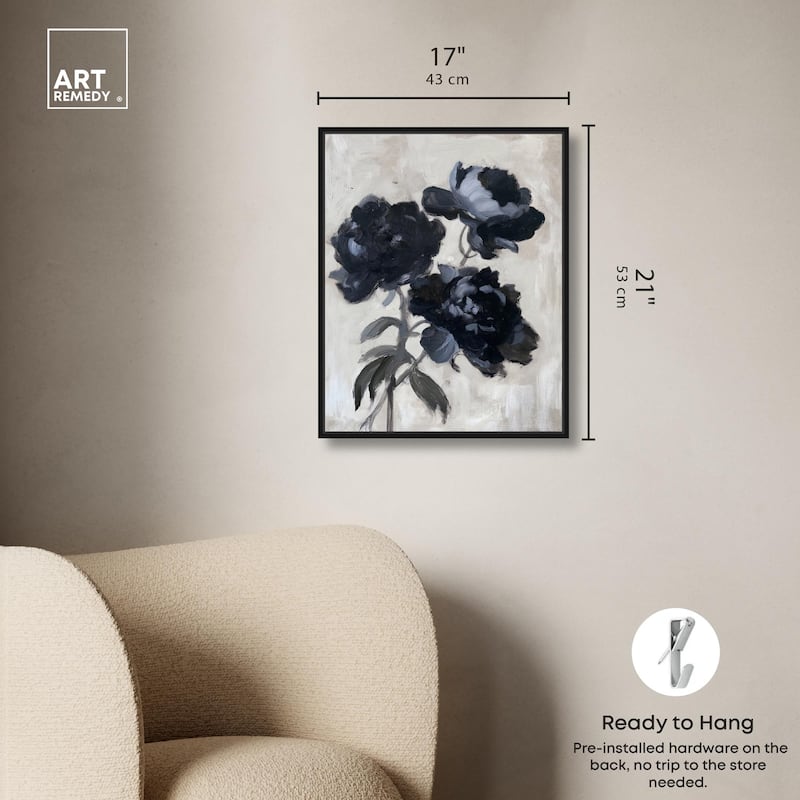 Peonies in Shadow Canvas by Art Remedy