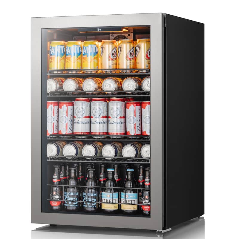 Ca'Lefort 21.7 in. W Single Zone 155-Cans Beverage Cooler Freestanding Refrigerator Glass Door