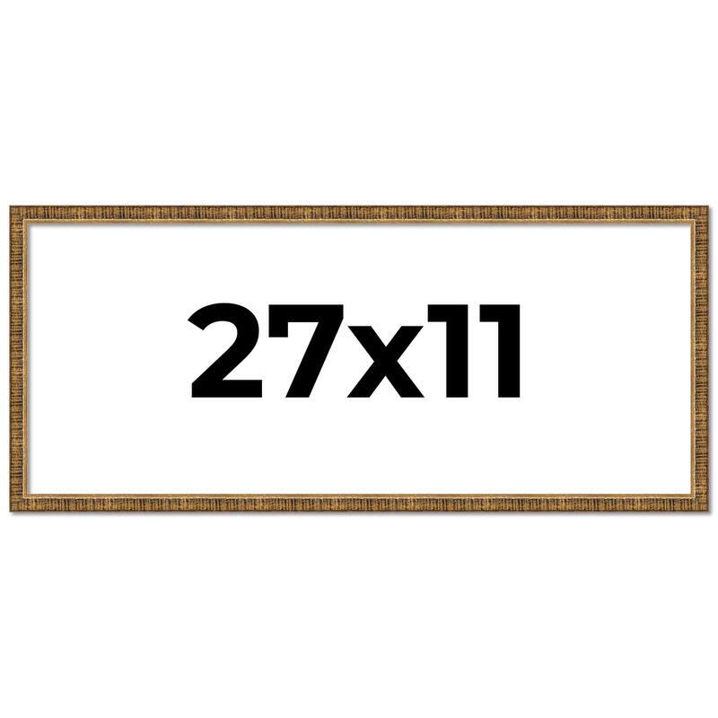 27x11 Frame Gold Solid Wood Picture Frame - Complete Modern Photo