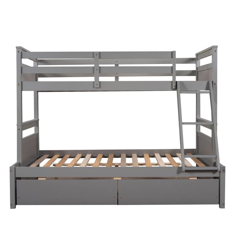 Merax Twin over Full Bunk Bed with Storage