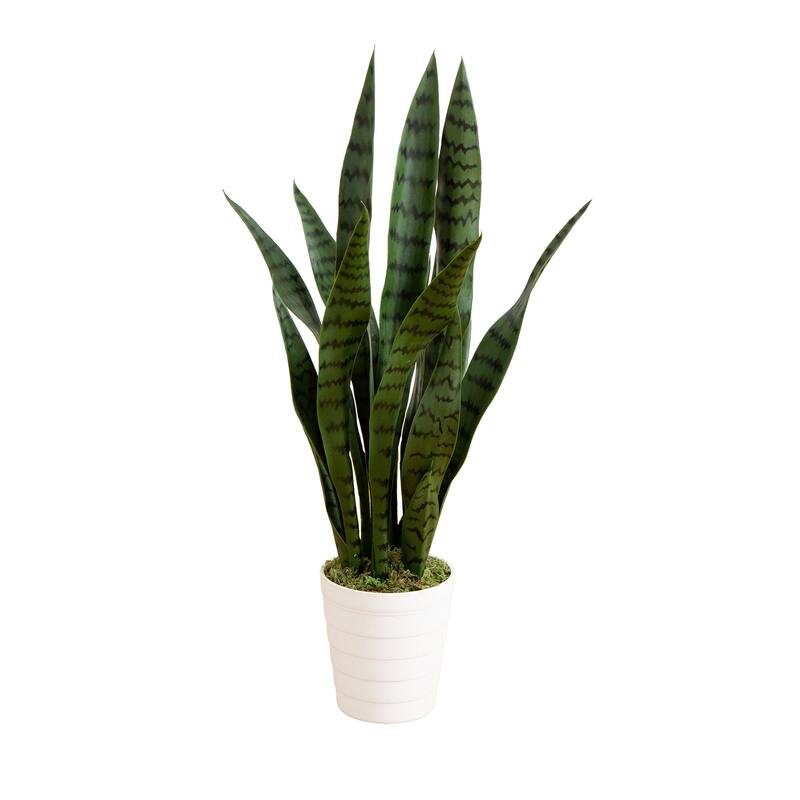 Sansevieria Artificial Plant with Planter - 2' - Green