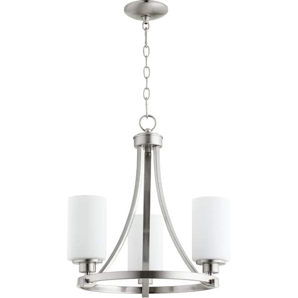 slide 1 of 1, Quorum International Lancaster 3 Light 18" Wide Chandelier Satin Nickel
