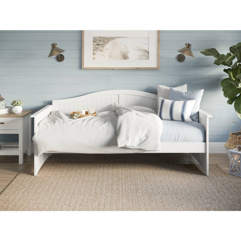 Twin Daybed - White Wood Daybed with Beadboard - Elegant & Durable Furniture - 78"L x 40"D x 34.63"H