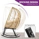 preview thumbnail 36 of 35, Moasis Cushioned Egg Chair with Rocker, PE Wicker