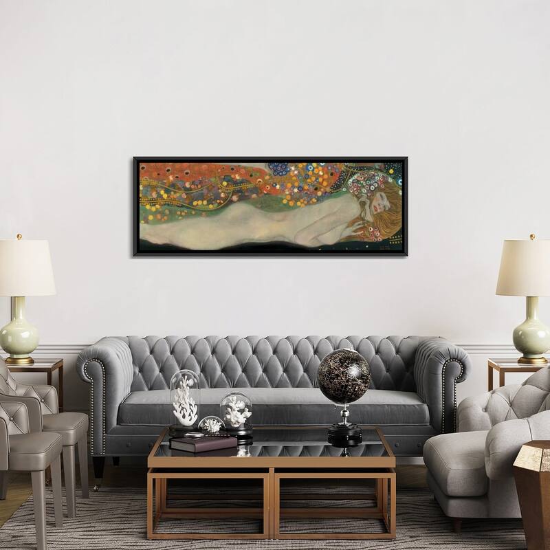 iCanvas "Sea Serpents, Detail IV" by Gustav Klimt Framed Canvas Print