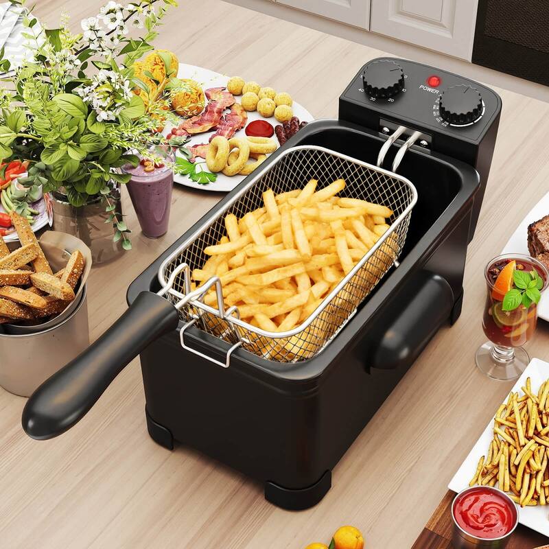 Costway 3 Liter Electric Deep Fryer 1700W Oil Fryer with Detachable