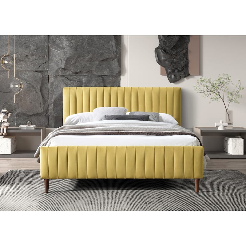 Omax Decor Spencer Upholstered Queen Platform Bed