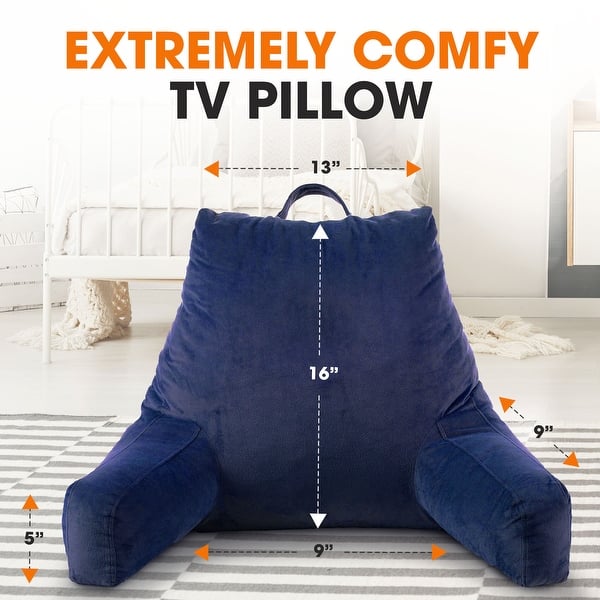 dimension image slide 0 of 10, Cheer Collection Kids Memory Foam TV And Reading Pillow