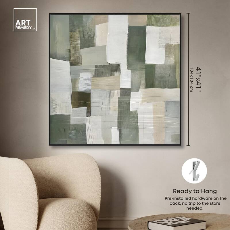 Pale Jade Green I Canvas by Art Remedy
