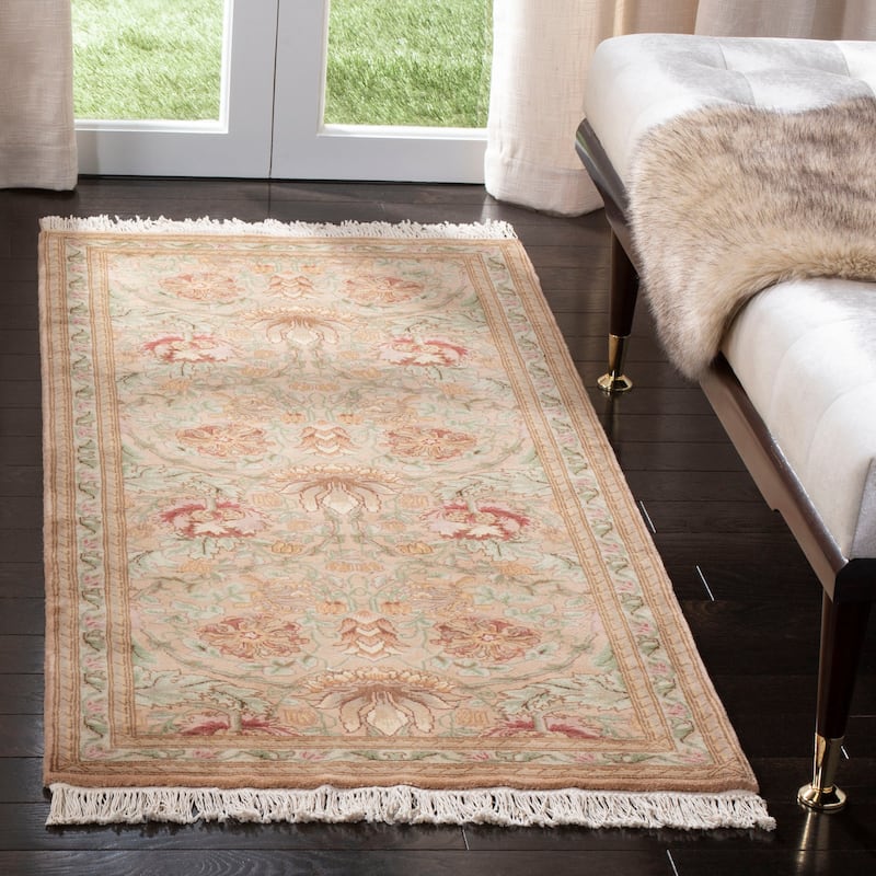 SAFAVIEH Couture Hand-knotted Versailles Frosa Traditional Oriental Silk Rug