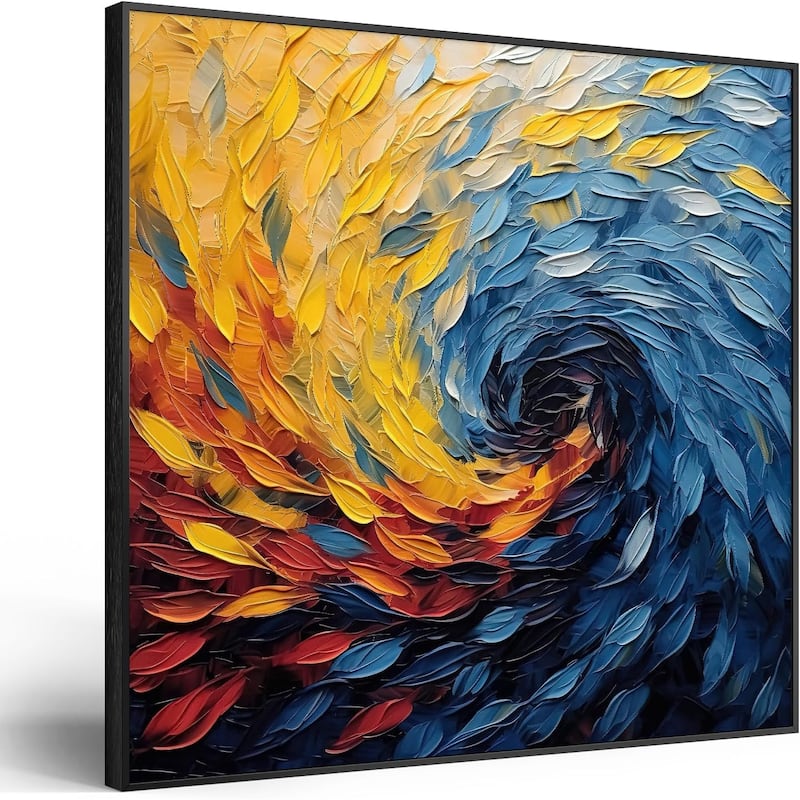 Framed Blue Modern Abstract Wall Art - 30 x 30