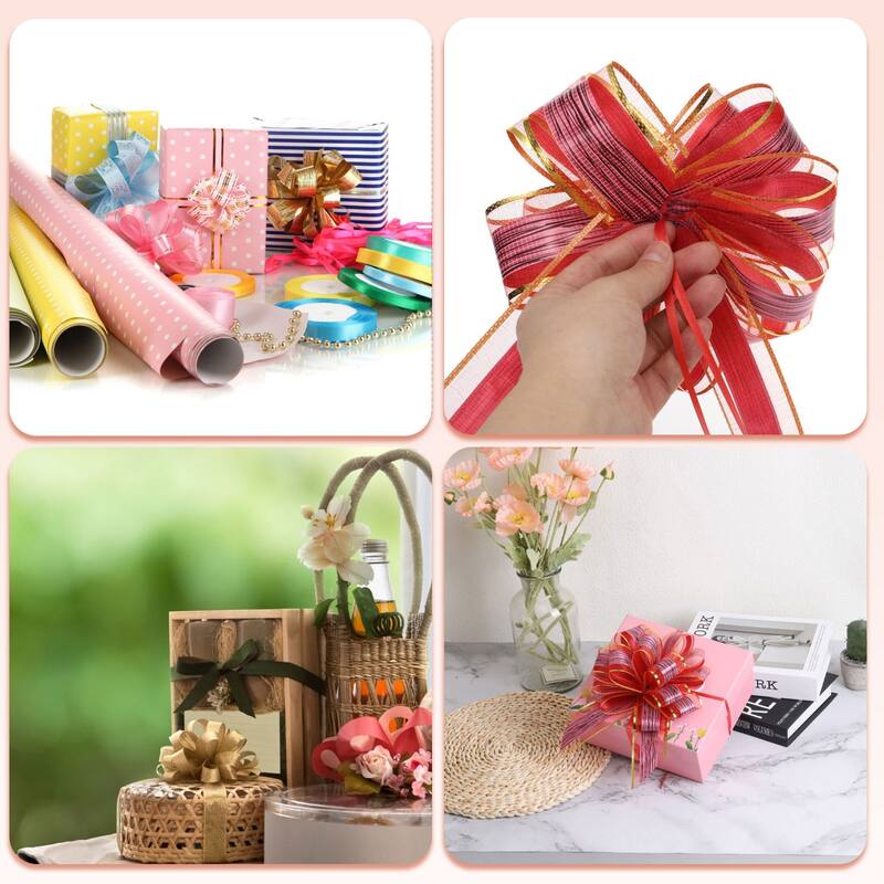 10pcs Large Pull Bow Big Gift Wrapping Bows Ribbon for Christmas Bow