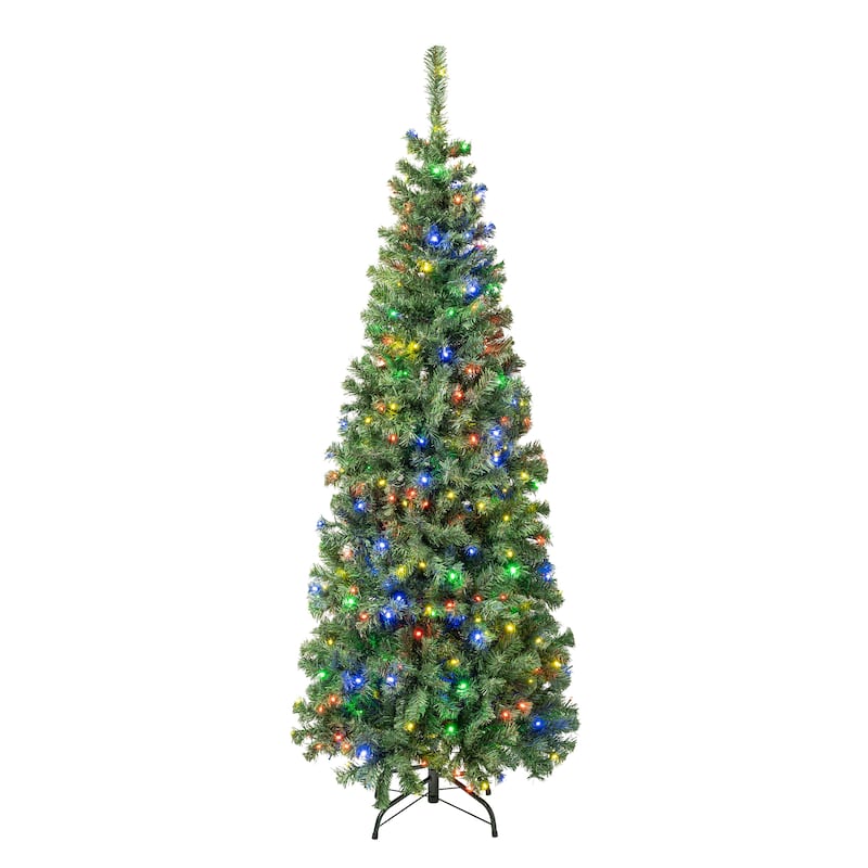 National Tree Company 6 ft. Prelit Artificial Sagamore Slim Hinged