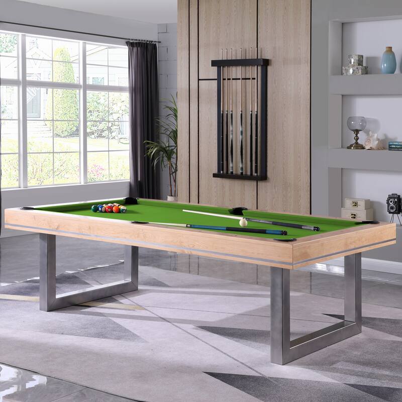 Harmony Maple 7ft Billiard Slate Pool Table - Green/White