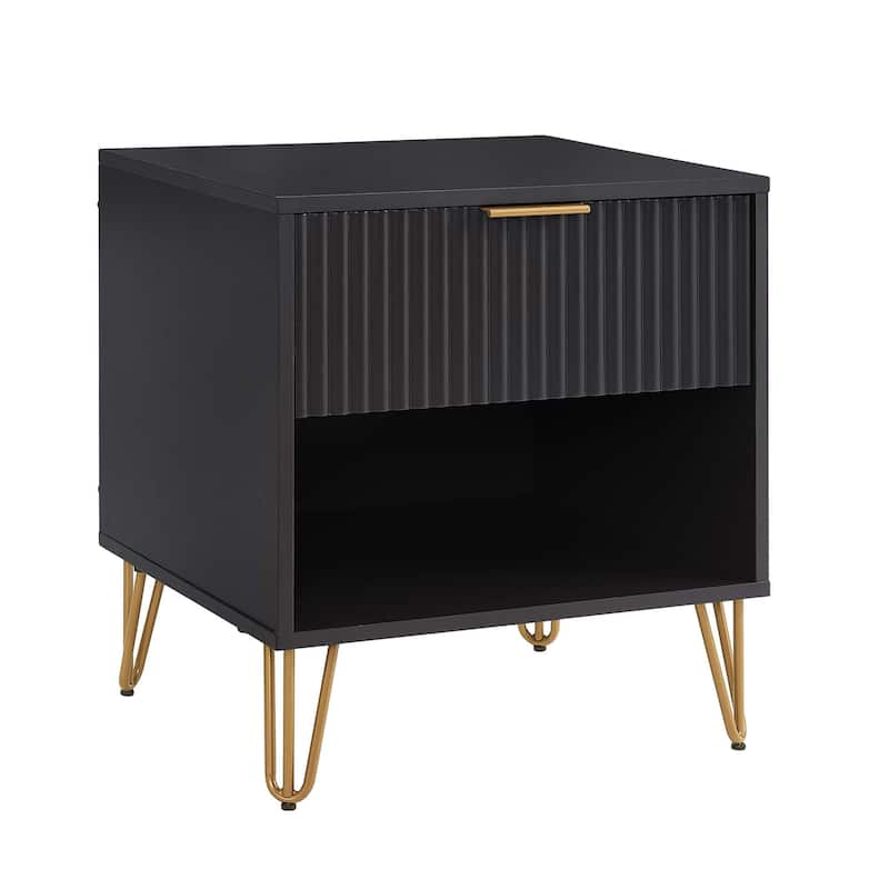 Manhattan Comfort Dumbo Mid Century Nightstand with 1 Drawer