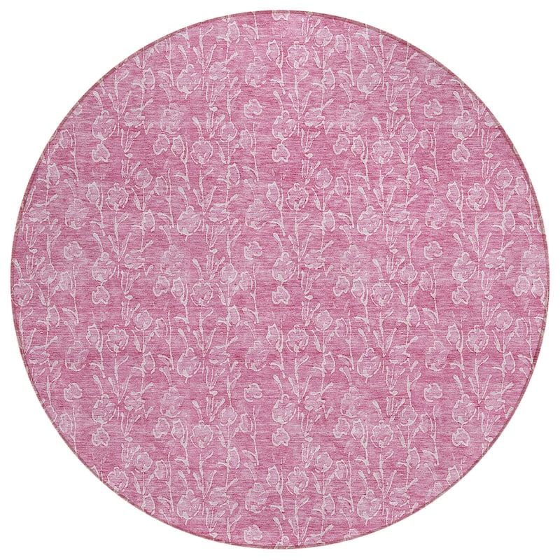 Machine Washable Indoor/ Outdoor Chantille Modern Floral Impressions Rug