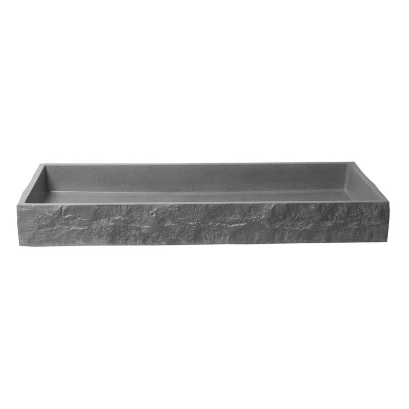 ALFI brand ABCO39TR 39" Solid Concrete Gray Matte Trough Sink for the Bathroom