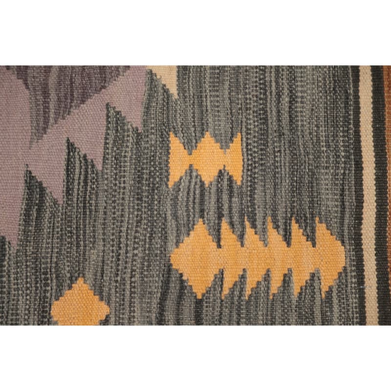 Hand Woven Oriental 100% Wool Carpet Southwestern Tribal Purples Kilim Area Rug - 4' 10'' X 3' 2''
