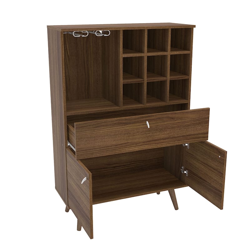 Polifurniture Salamanca Bar Cabinet, Walnut