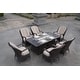 preview thumbnail 8 of 10, 7-Piece Patio Dining Sets with Aluminium Fire Pit Table