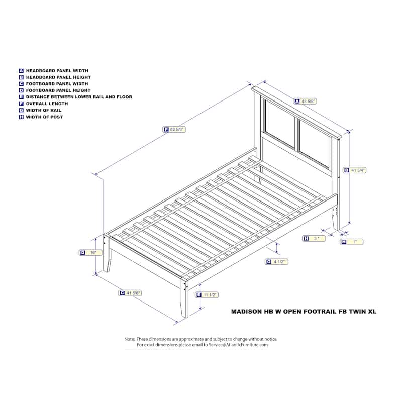 Platform Bed - Solid Hardwood Frame & Footboard - Sturdy & Stylish Design