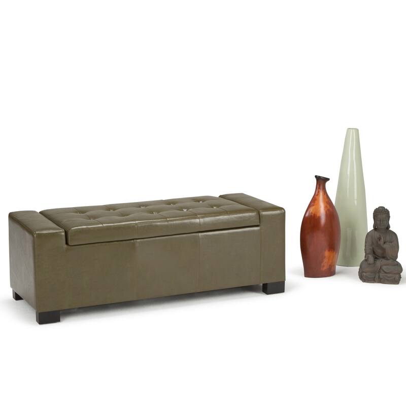 WYNDENHALL Santa Fe 51 inch Wide Contemporary Rectangle Storage Ottoman