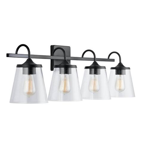 Jayne 4-light Bath/ Vanity Fixture w/ Clear Seeded Glass