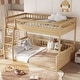 preview thumbnail 18 of 25, Full XL over Queen Bunk Bed with Ladder and Guardrails, Solid Pine Wood Frame
