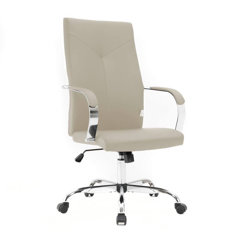Adjustable Office Chair - Leather Conference Chair with Swivel & Tilt - Ergonomic Executive Desk Chair - Tall High-Back