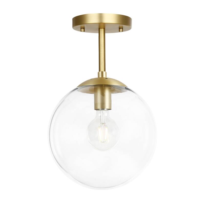 Light Society Tesler Globe Ceiling Light - Brass/Clear