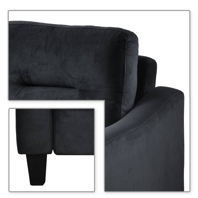 Modern Minimalist Velvet Upholstered 3 Piece Living Room Set