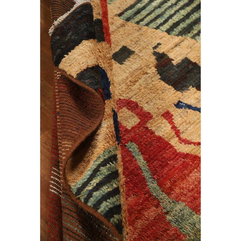 Abstract Moroccan Oriental Rug Handmade Contemporary Wool Carpet - 5'2" x 6'8"