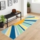 preview thumbnail 1 of 6, Garvee Rainbow Sol Kids Area Rug 3'x8' - Blue