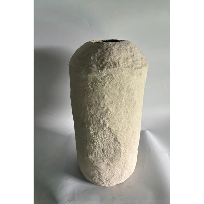 Tapered Paper Mache Vase - 27.5" - Cream