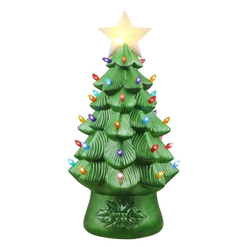 40 in. Blow Mold Nostalgic Round Tree - Metallic