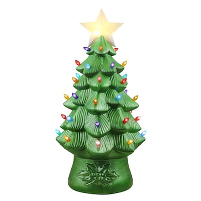 40 in. Blow Mold Nostalgic Round Tree - Metallic