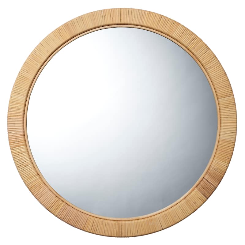 Alden Decor Zuri Rattan Round Mirror