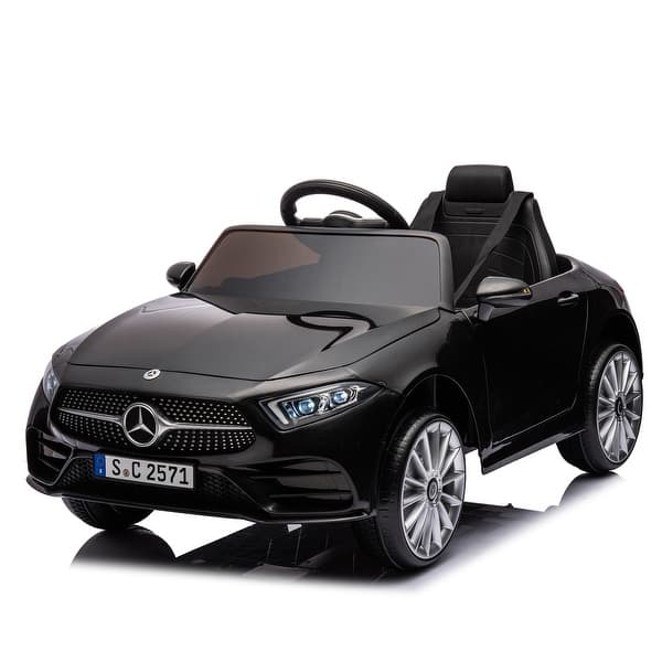 slide 2 of 80, 12V Licensed Mercedes-Benz CLS 350 Ride-On Car for Kids with LED Lights Black