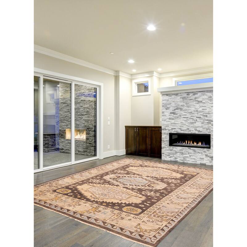 ECARPETGALLERY Hand-knotted Jules Serapi Dark Brown Wool Rug - 10'0 x 13'4