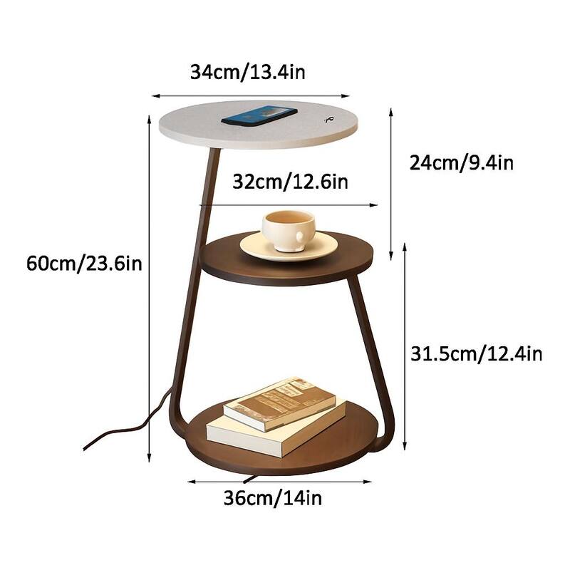 Smart Nightstand With Wireless Charger & Night Light