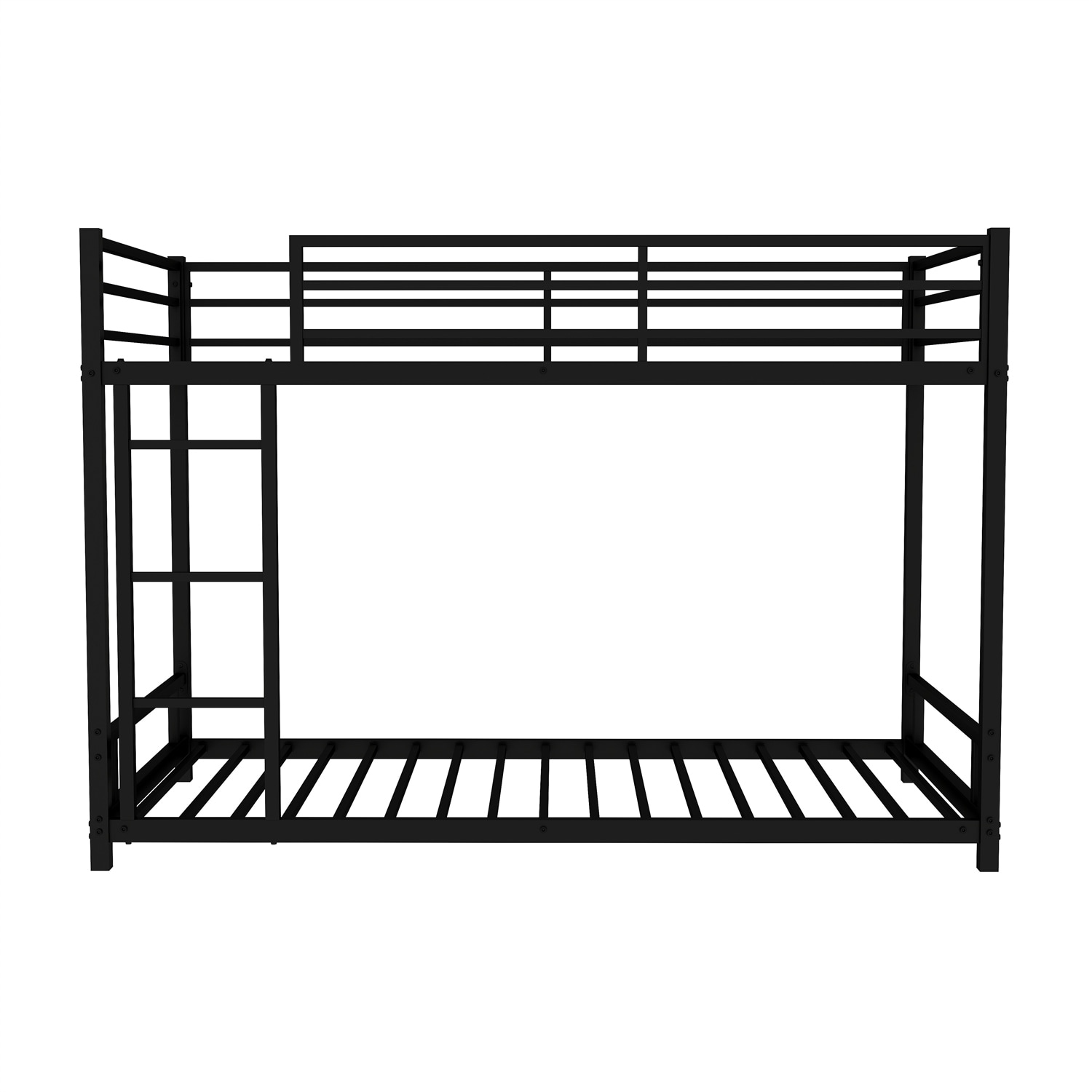 Heavy-Duty Metal Twin Over Twin Bunk Bed with Safety Guardrails