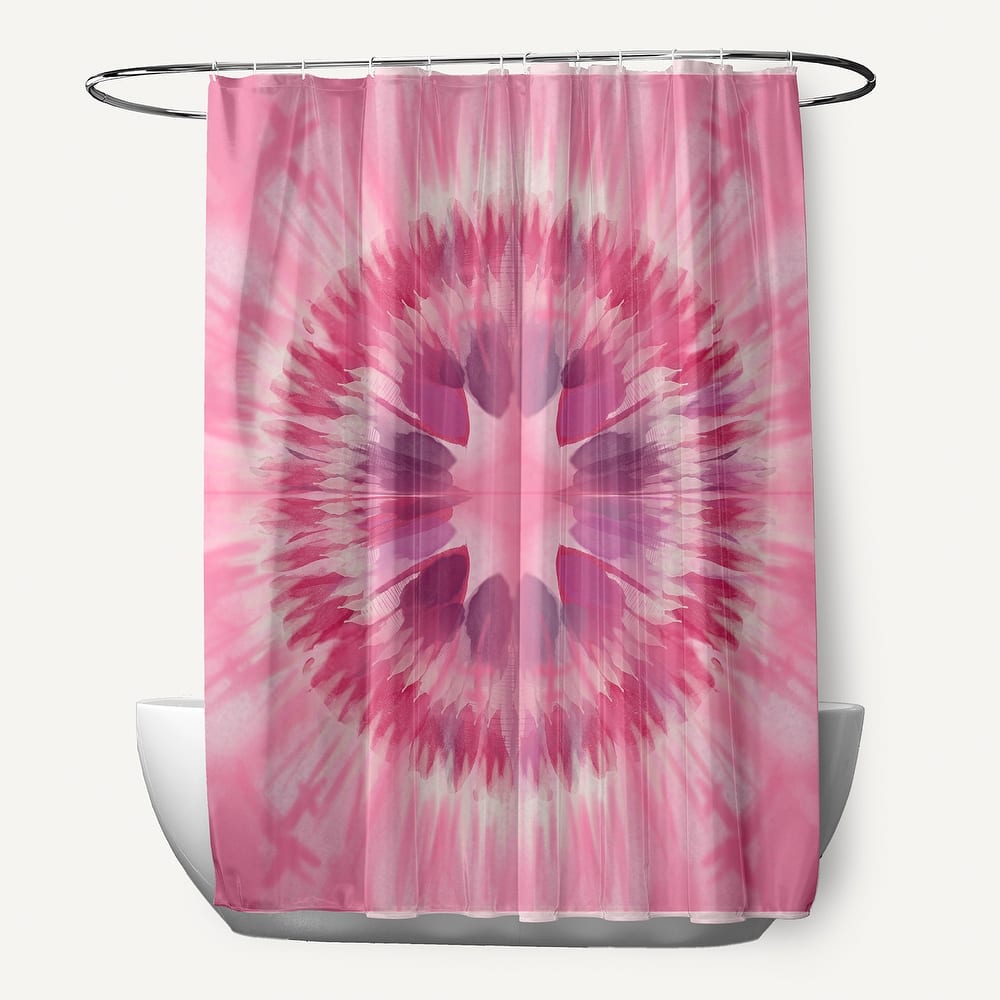 Shibori Burst Geometric Print Shower Curtain