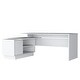 preview thumbnail 4 of 5, 70" Wide L-Shaped Office Desk with Cabinet and Shelves, Freestanding Design