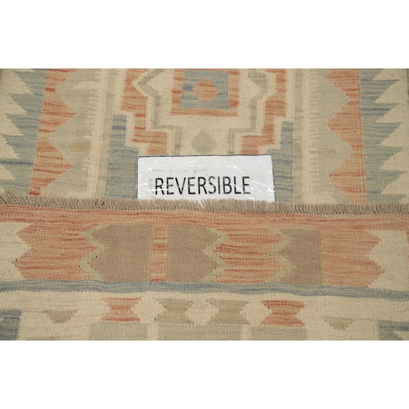Hand Woven Oriental 100% Wool Carpet Southwestern Tribal Multi-Colored Kilim Runner Rug - 9' 7'' X 2' 9''