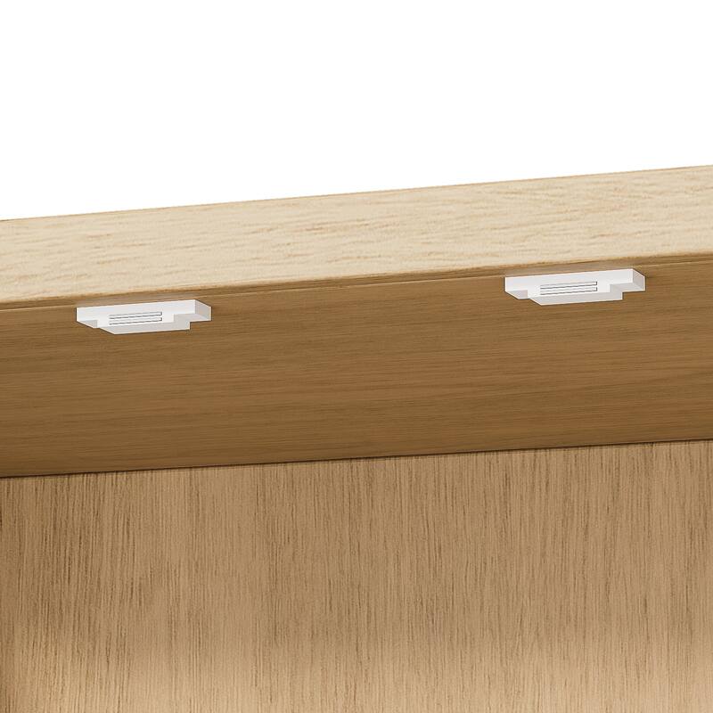 Anmytek 72 Inch Tall Modern Fluted Oak Wood Kitchen Pantry 6 Door Storage Cabinet Organizer