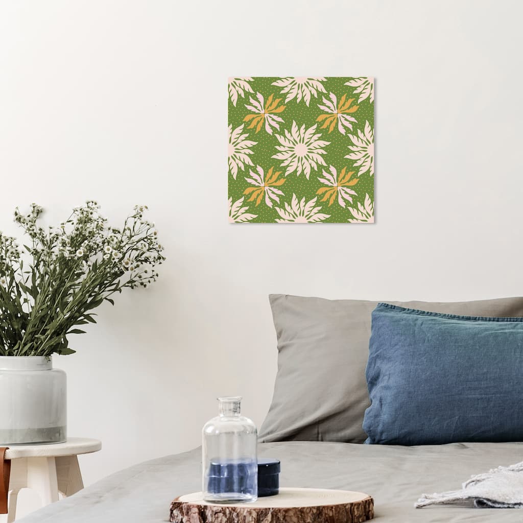 Wynwood Studio Canvas Floral and Botanical Sun Leaf Greenery Green and Modern & Contemporary Wall Art Canvas Print