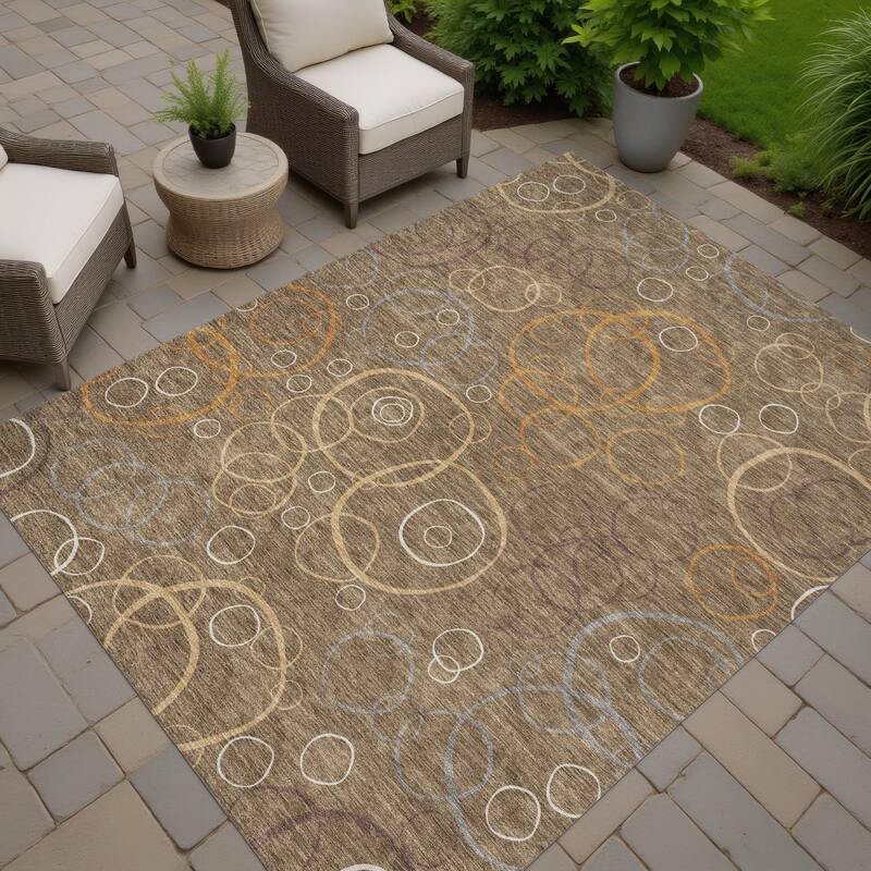 Machine Washable Indoor/ Outdoor Contemporary Nexus Chantille Rug