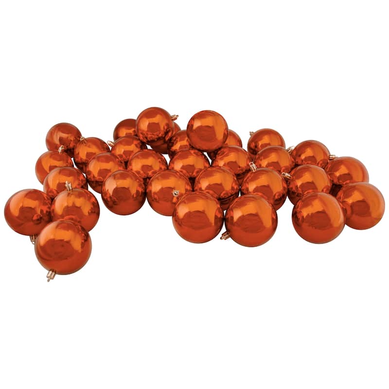 32ct OrangeShatterproof Christmas Ball Ornaments 3.25" (80mm)