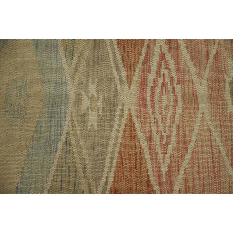 Hand Woven Oriental 100% Wool Carpet Southwestern Tribal Multi-Colored Kilim Area Rug - 7' 10'' X 5' 9''